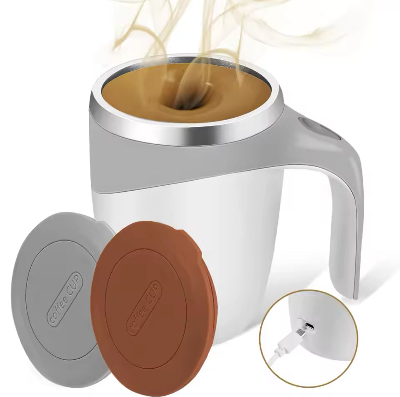 Taza Mug Mezcladora Magnetica Recargable